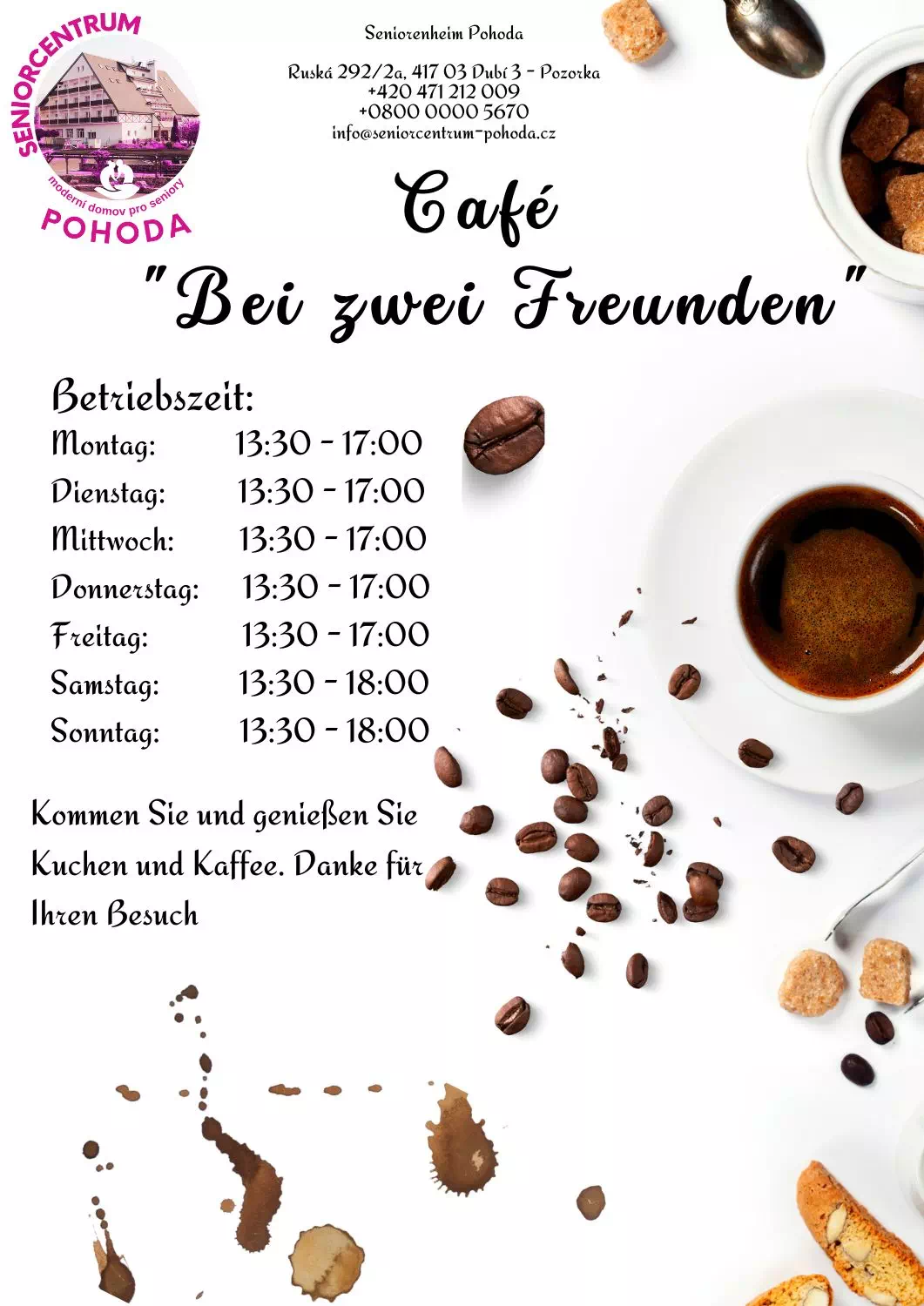 Öffnungszeiten Cafe - Bei zwei Freunden